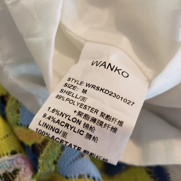 Wanko Zig Zag Crocheted Mini Dress Short Sleeve Bright Colors Size EU 36 - Picture 8 of 9